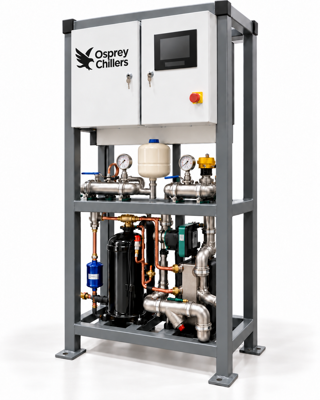 Osprey Chillers open-frame 8-ton R-410A heat pump and chiller